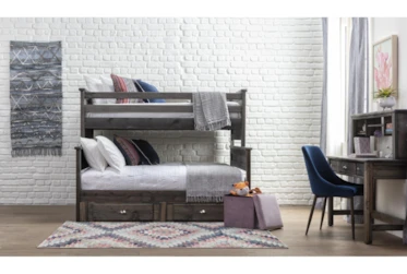 Summit Grey Twin Over Full Bunk Bed With 2-Drawer Underbed Storage