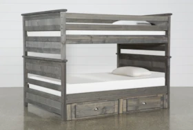 Summit Grey Full Over Full Bunk Bed With 2-Drawer Underbed Storage