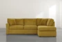 Aspen Yellow 2 Piece Sleeper Sectional with Right Arm Facing Chaise - Front