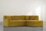 Aspen Yellow 2 Piece Sleeper Sectional with Right Arm Facing Chaise - Signature
