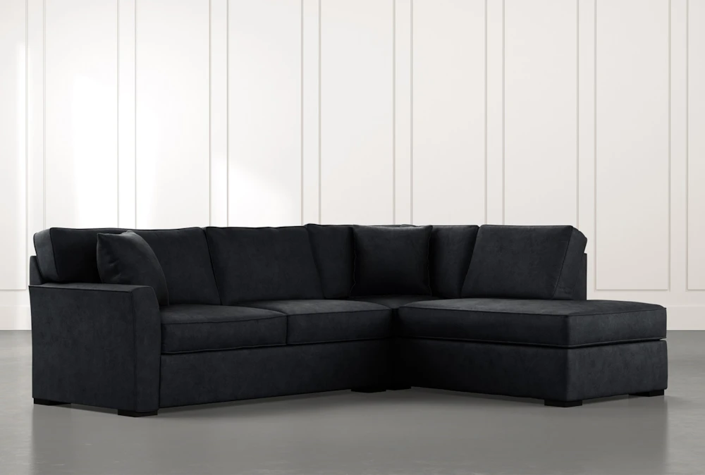 Aspen Black 2 Piece Sleeper Sectional with Right Arm Facing Chaise