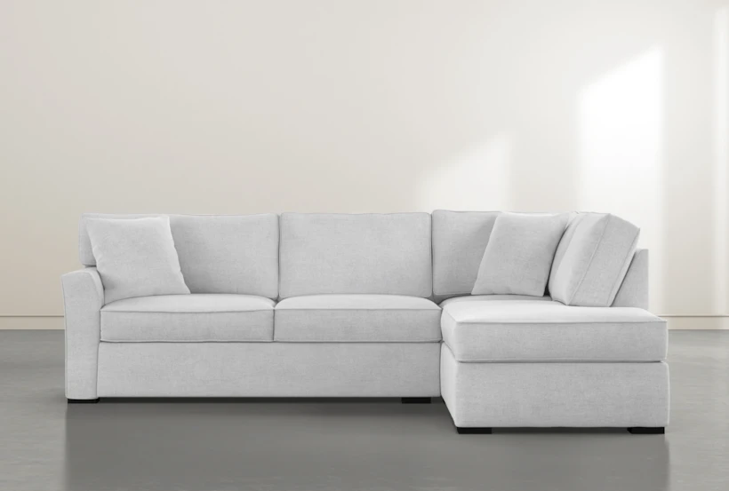Aspen Light Grey 2 Piece Sleeper Sectional with Right Arm Facing Chaise - 360