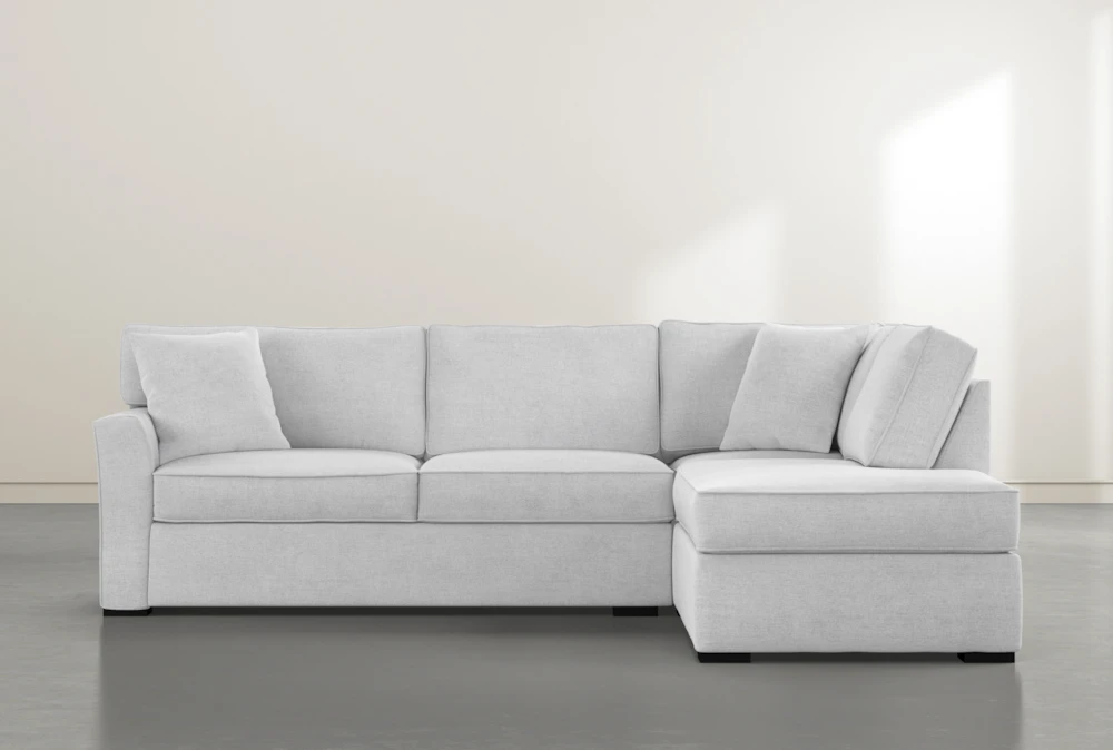 Aspen Light Grey 2 Piece Sleeper Sectional with Right Arm Facing Chaise