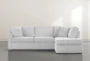 Aspen Light Grey 2 Piece Sleeper Sectional with Right Arm Facing Chaise - Front