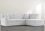 Aspen Light Grey 2 Piece Sleeper Sectional with Right Arm Facing Chaise - Signature