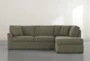 Aspen Olive 2 Piece Sleeper Sectional with Right Arm Facing Chaise - Front