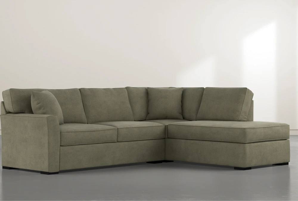 Aspen Olive 2 Piece Sleeper Sectional with Right Arm Facing Chaise