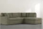 Aspen Olive 2 Piece Sleeper Sectional with Right Arm Facing Chaise - Signature