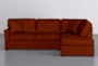 Aspen Orange Velvet 2 Piece Sleeper 108" Sectional With Right Arm Facing Armless Chaise - Default