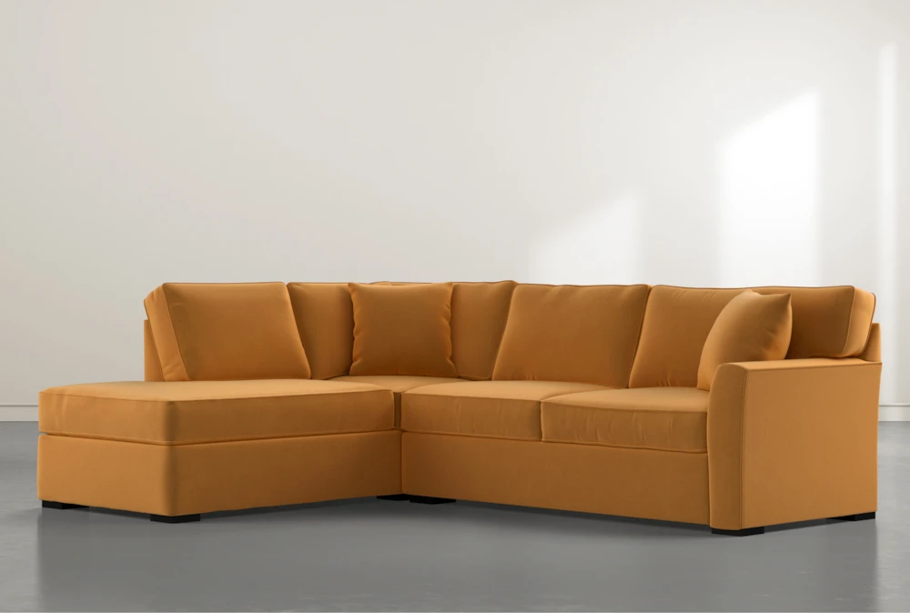 Aspen Orange 2 Piece Sectional with Left Arm Facing Chaise