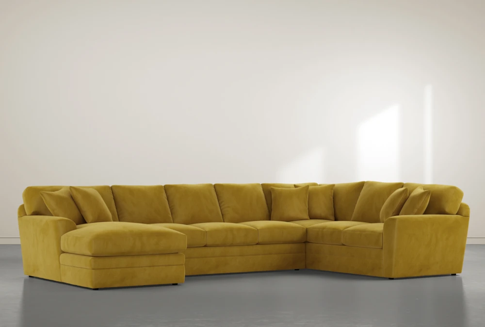 Prestige Down Yellow 3 Piece Sectional With Left Arm Facing Chaise