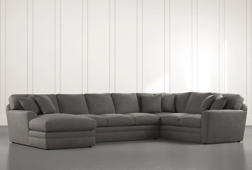 Prestige Down Dark Grey 3 Piece Sectional With Left Arm Facing Chaise - 360