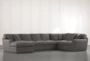 Prestige Down Dark Grey 3 Piece Sectional With Left Arm Facing Chaise - Signature