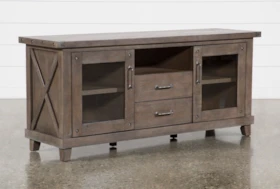 Jaxon Grey 68 Inch TV Stand With Glass Doors