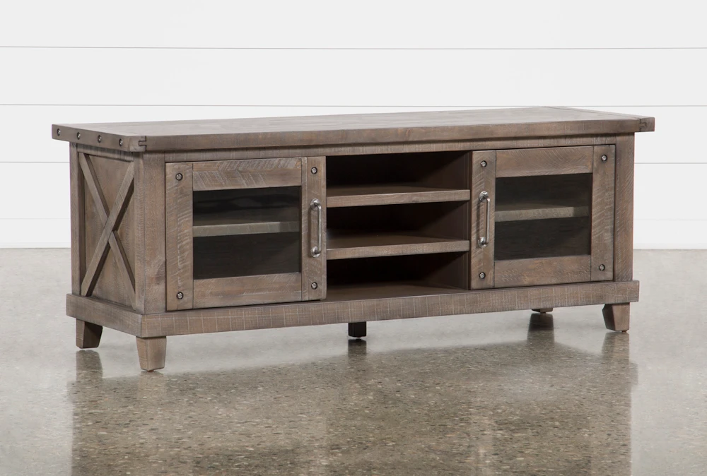 Jaxon Grey 65 Inch TV Stand With Glass Doors