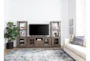 Jaxon Grey 3 Piece Entertainment Center With 68 Inch TV Stand With Glass Doors - Room