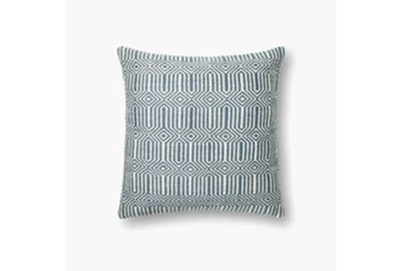 Outdoor Accent Pillow-Blue/Ivory Geo 22X22 - 360