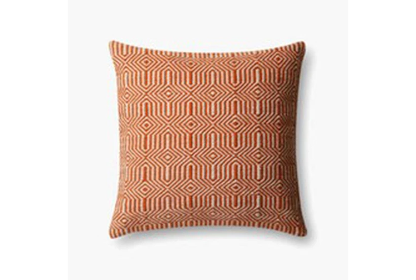 Outdoor Accent Pillow-Orange/Ivory Geo 22X22 - 360