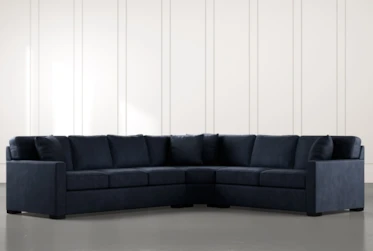 Alder Navy Blue 3 Piece Sectional with Right Arm Facing Loveseat