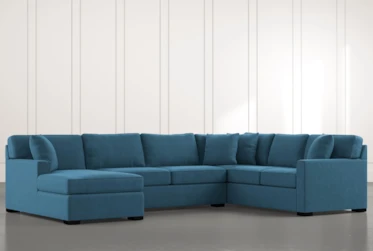 Alder Teal 3 Piece Sectional with Left Arm Facing Chaise