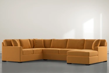 Alder Orange 3 Piece Sectional With Right Arm Facing Chaise