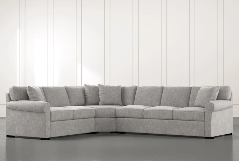 Elm II Light Grey 3 Piece 127" Sectional with Left Arm Facing Loveseat - 360