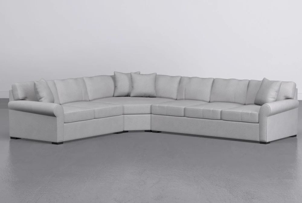 Elm II Foam Oyster 3 Piece 127" Sectional With Right Arm Facing Sofa