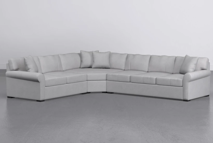 Elm II Foam Oyster 3 Piece 127" Sectional With Right Arm Facing Sofa - 360