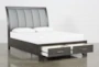 Malloy Grey California King Wood & Upholstered Storage Bed - Storage