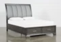 Malloy Grey Queen Wood & Upholstered Storage Bed - Signature