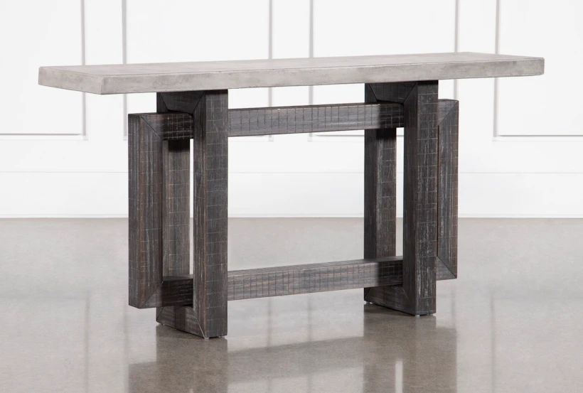 Weston 60" Concrete Top + Wood Base Entryway Console Table     - 360
