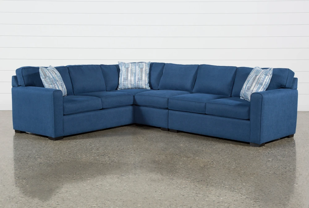 Cypress II Foam 3 Piece 118" Sectional With Right Arm Facing Love & Armless Chair