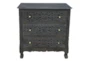 3 Drawer Carved Dark Gray Chest - Front