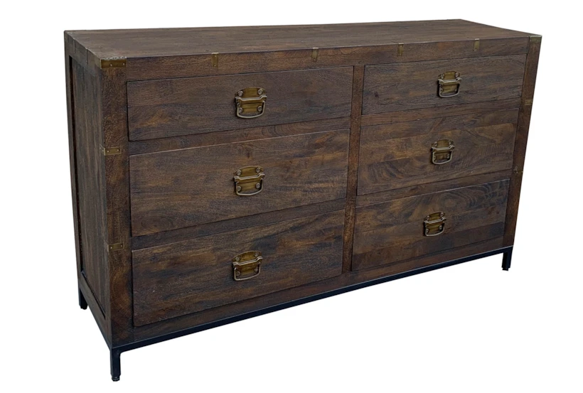 Antique Brown 6 Drawer Dresser - 360