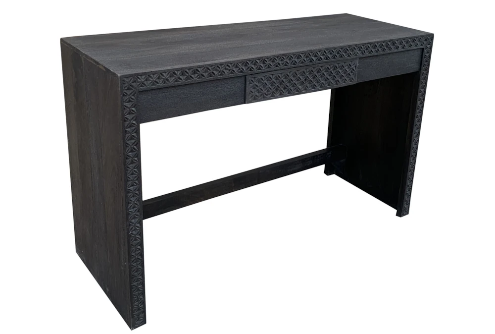 Black Hand Carved 48" Desk | Living Spaces