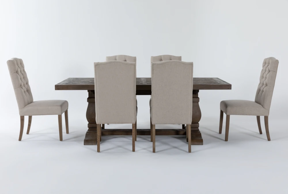 Caden 84" Dining With Biltmore Chair Set For 6