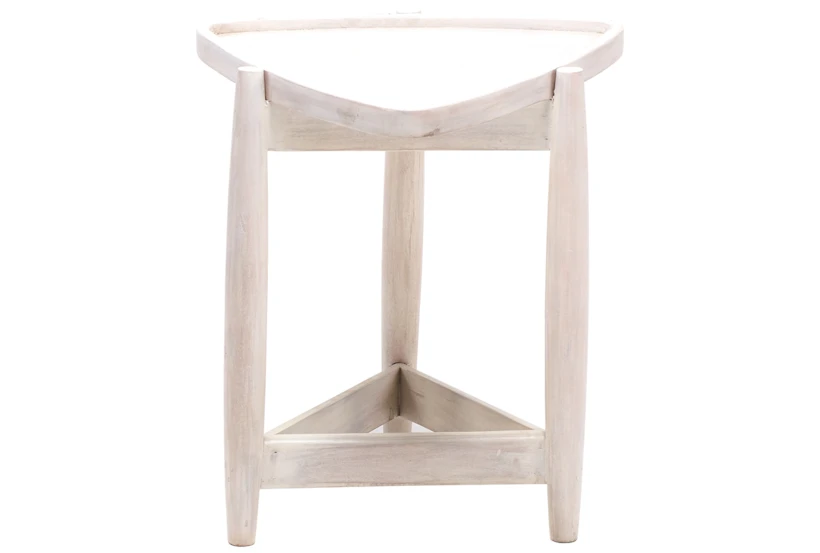 White Wash Triangle End Table - 360