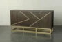 Dark Brown And Brass Inlay 71" Sideboard - Signature