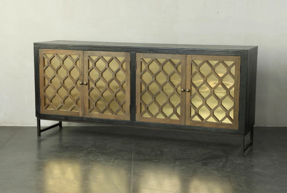 Natural + Copper Mirrored 84" Sideboard 