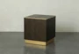 Dark Brown And Gold Square End Table - Signature