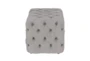 All Over Tufted Grey Square Ottoman - Material