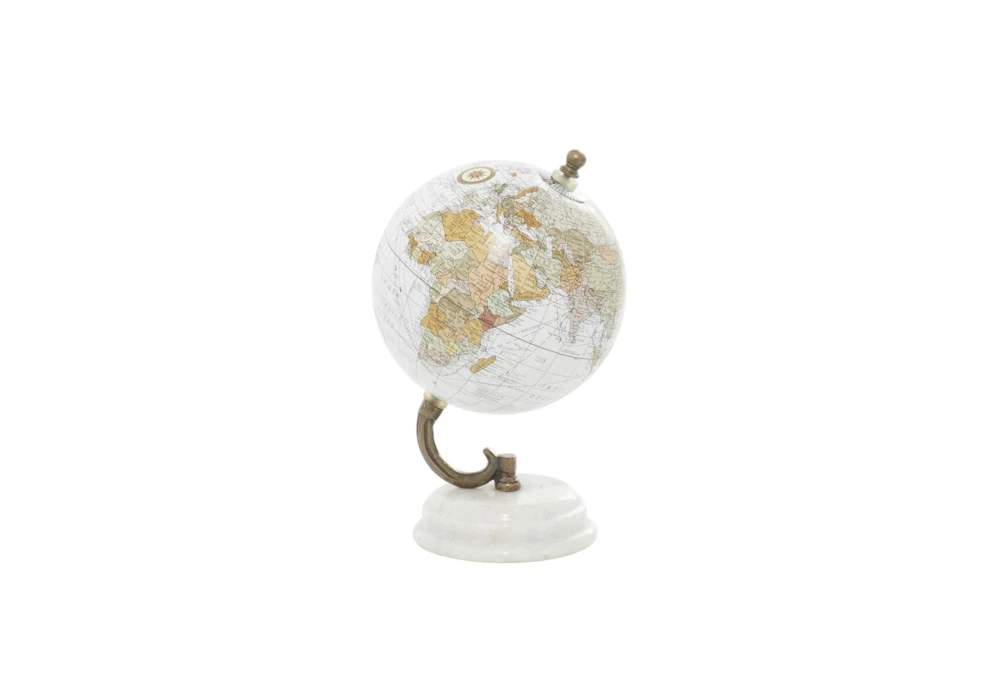 White Marble Metal Globe