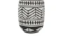 8 Inch Black and White Tribal Vase - Detail