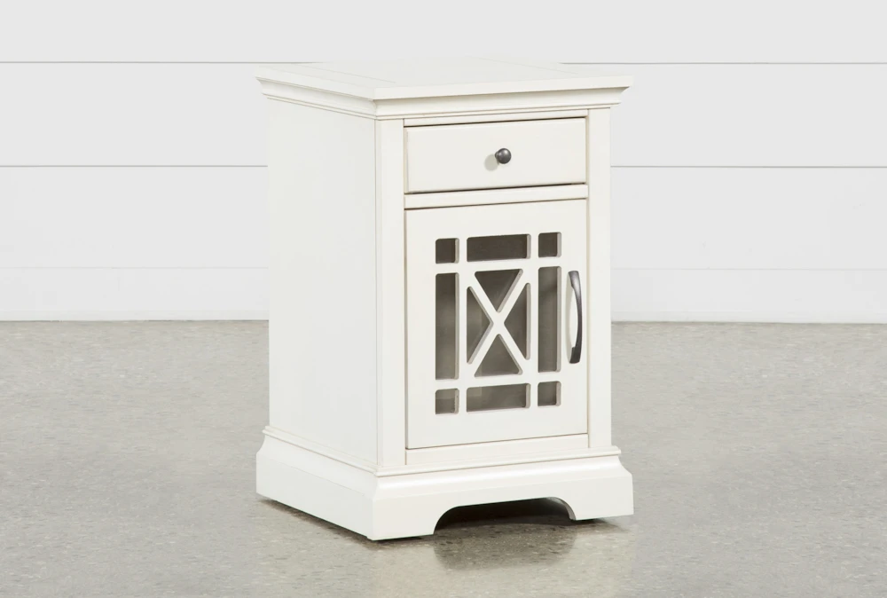 Belle White Chairside Table