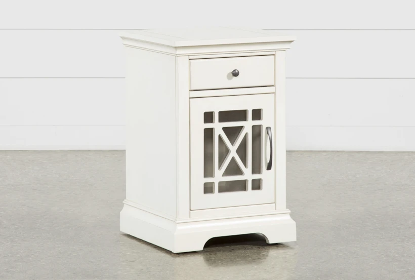 Belle White Chairside Table - 360
