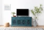 Belle Blue 70 Inch TV Stand with Glass Doors - Room