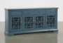 Belle Blue 70 Inch TV Stand with Glass Doors - Signature