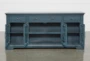 Belle Blue 70" TV Stand with Glass Doors - Storage