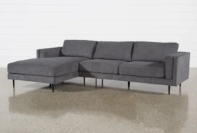 Aquarius II Dark Grey 2 Piece 120" Sectional With Left Arm Facing Chaise