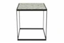 Black + White Bone Inlay Side Table - Front